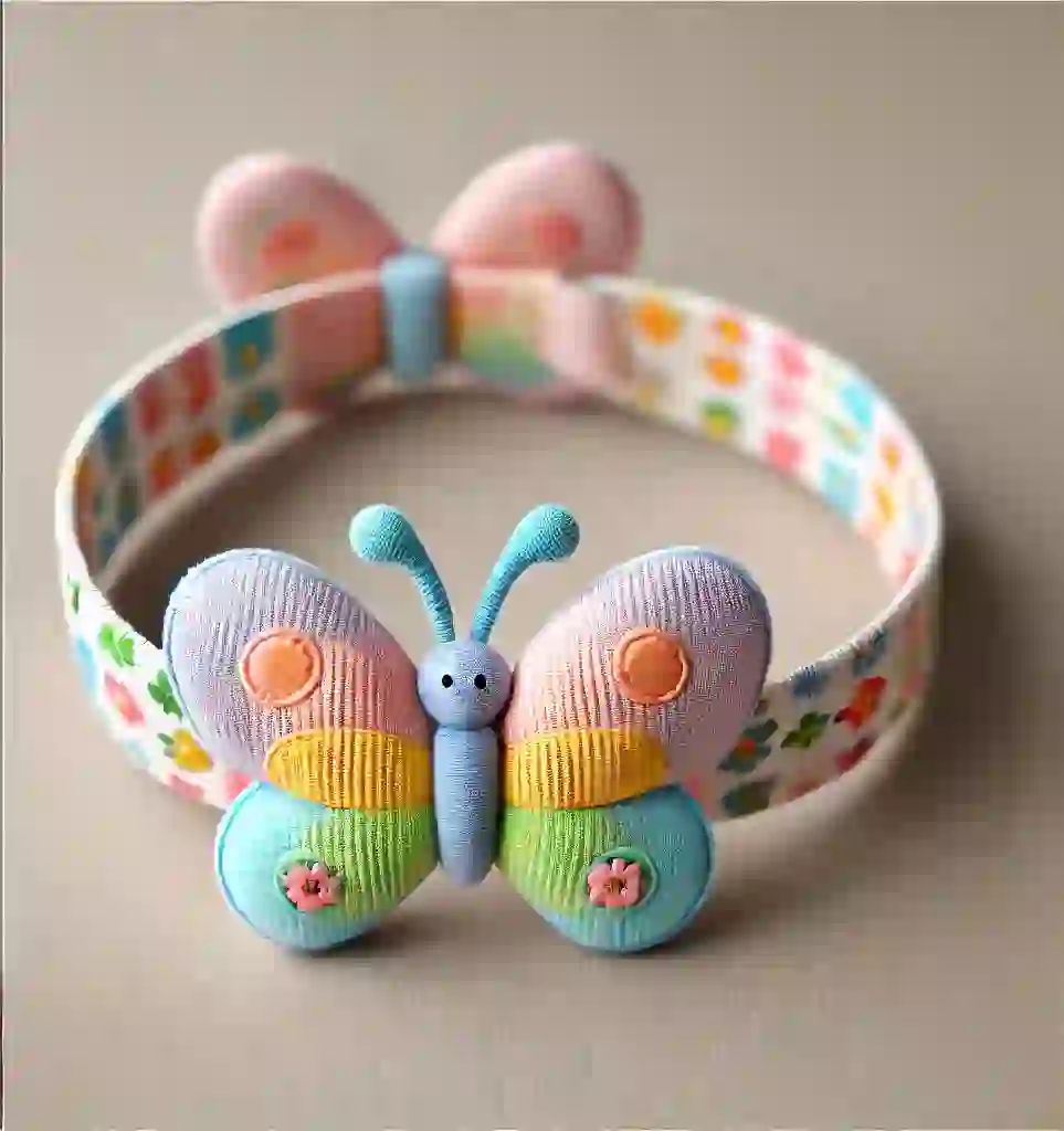 Butterfly-Themed Baby Headband with Plush Butterfly Toy